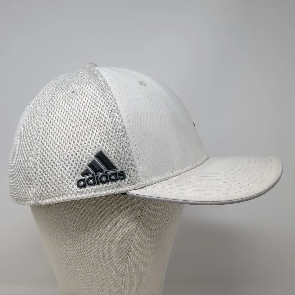 Adidas Vessel Golf Baseball Cap White XL Mesh Back Fitted Wing Logo Sport Hat